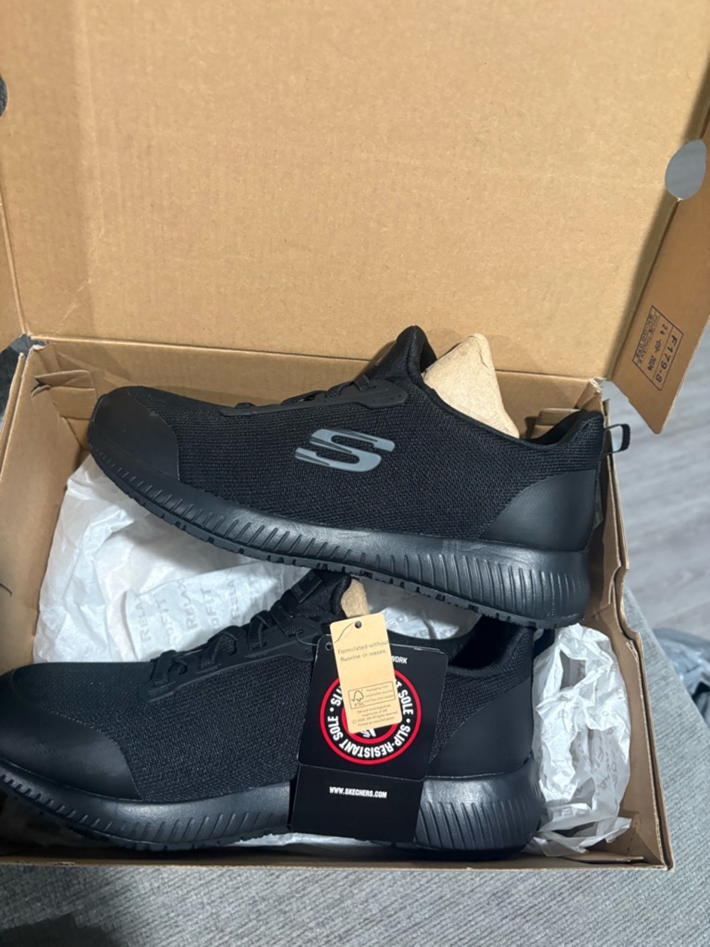 Skechers woman Black Knit Slip-On Athletic Sneaker,